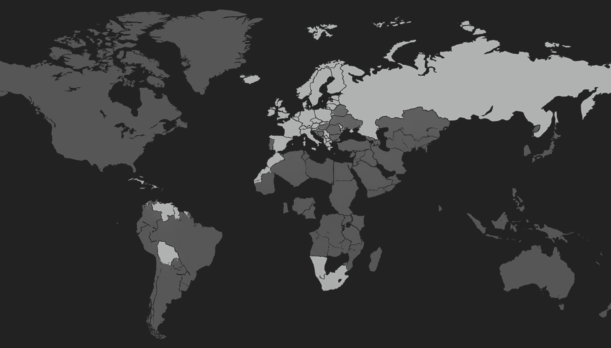 World map showing brand locations